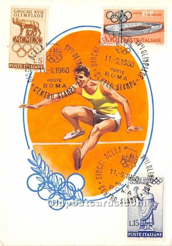 High Jumping, 1960 Olympics Olympic 1960 Stamp on front 