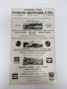 1969 Yukon Territory Whitehorse Yukon Motors Print Ad Photos Roadside