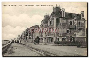 Old Postcard La Baule Boulevard Darlu Manor Flowers