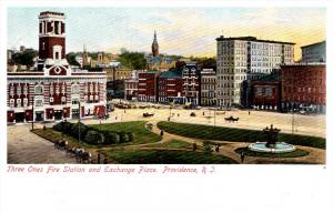 Rhode Island Providence  , Three ones Fire Station and Exchange Place