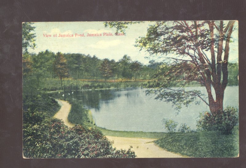 JAMAICA PLAIN MASSACHUSETTS JAMAICA LAKE VINTAGE POSTCARD