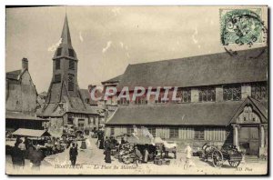 Old Postcard Honfleur La Place du Marche