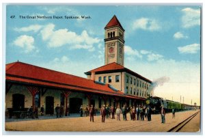 c1910s The Great Northern Depot Exterior Spokane Washington WA Unposted Postcard