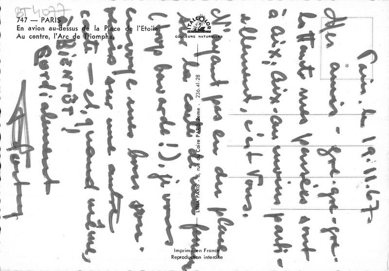 BT4077 L arc de triomphe Paris France