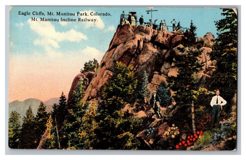 Postcard CO Eagle Cliffs Mt. Manitou Park Colorado Vintage Standard View Card 