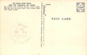 Six Flags over Texas and the Fabulous Sky Hook View Postcard Backing 