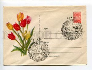408116 USSR 1958 year flowers tulips COVER
