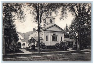 1908 Congregational Church Building Woodstock Vermont Vintage Antique Postcard 