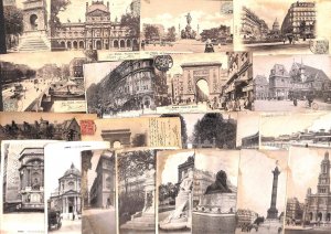 Lot of 28 vintage postcards old Paris, France 1900-1925