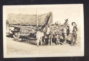 RPPC ORVILLE EWING PRITCHETT COLORADO COVERED WAGON REAL PHOTO POSTCARD