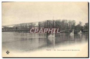 Old Postcard Suspension Bridge Tours Saint Symphorien