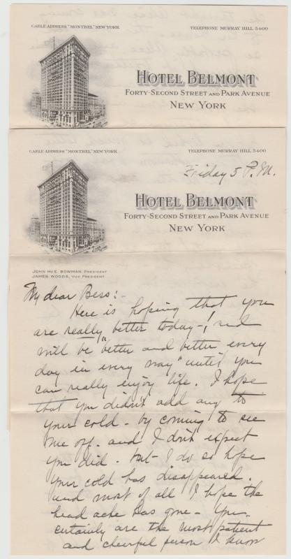 LETTERHEAD HABANA CUBA HOTEL SEVILLA - BELMONT NY NEW YORK CITY NYC