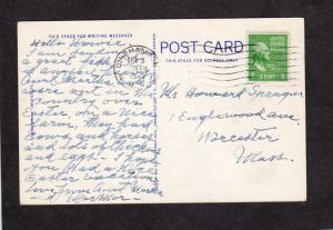 Fishing Fish Exagerration Postcard Fish Story Comic Vintage Linen Postcard PC