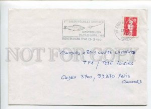 421499 FRANCE 1990 year FISHING Montbeliard Ppal ADVERTISING real posted COVER