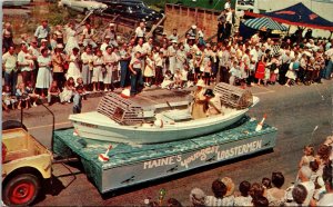 Maine Seafoods Festival Rockland ME Float Postcard Information Card 