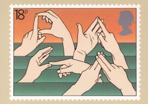 Sign Language For Death & Dumb Royal Mail 1981 Postcard