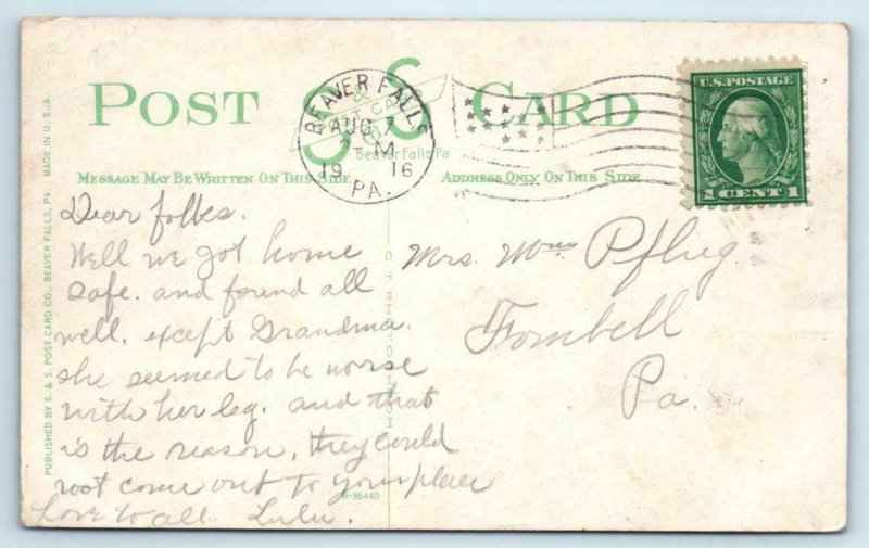 BEAVER FALLS, Pennsylvania PA  Multi View CHILDREN'S PLAYGROUND 1916 Postcard