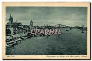 Postcard Old Koln Of Rh Rheinpartie unites Hange und Hohenzollern Brucke