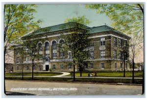 1909 Eastern High School Institution East Boulevard Detroit Michigan Postcard