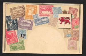 TASMANIA Stamps on Postcard w/Embossed Coat of Arms Used c1922