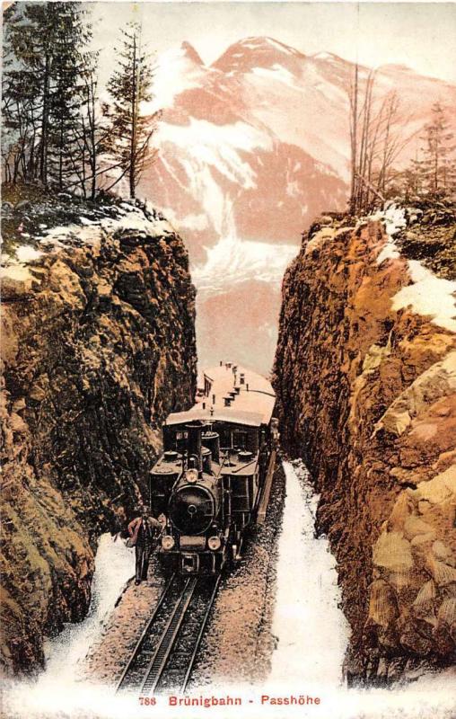 Brunigbahn Switzerland Railway Train Antique Postcard J50529