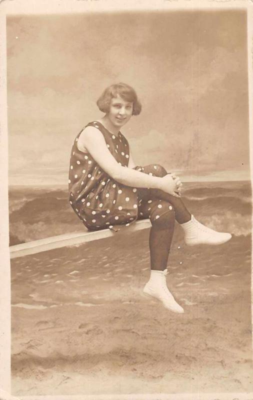 Atlantic City New Jersey Bathing Beauty Studio Real Photo Postcard J73826