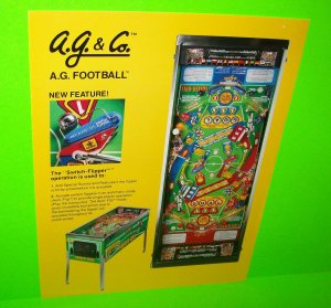 A.G. FOOTBALL EXPORT VERSION 1992 ORIGINAL PINBALL MACHINE FLYER Vintage Retro