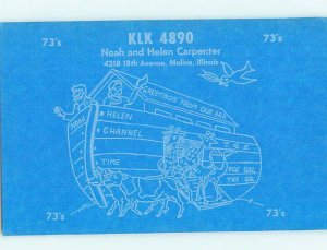 Pre-1980 RADIO CARD - CB HAM OR QSL Moline Illinois IL AH2454