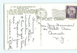 Vintage Postcard 24 One of oldest Houses Cape Cod Massachutes  # 2276