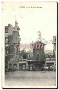 Old Postcard Paris Moulin Rouge