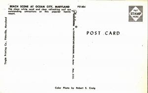 Ocean City  MD Maryland Beach scene  Postcard