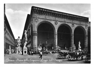 RPPC Florence Italy Piazza Signoria Loggia Orcagna Interdetta 1954 Postcard 4X6