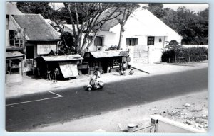 RPPC VIETNAM street scene electric scooter Agfa-Brovira photograph