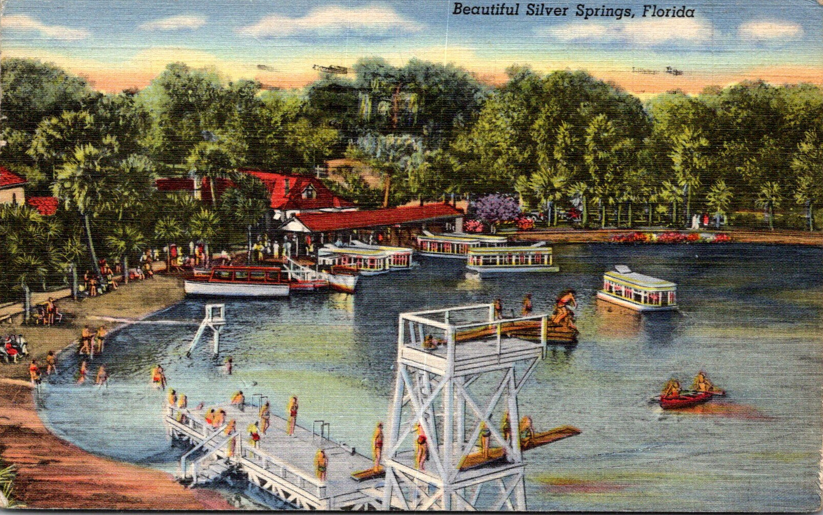 Florida Silver Springs Boat Docks 1944 Curteich | United States ...