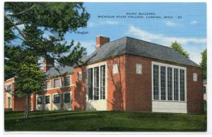 Music Building Michigan State University Lansing MI linen postcard