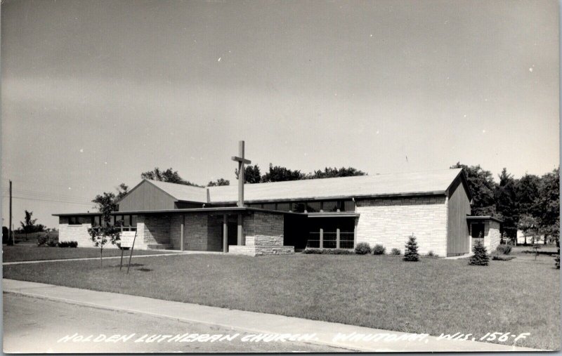 Real Photo Postcard Holden Lutheran Church in Wautoma, Wisconsin~131274