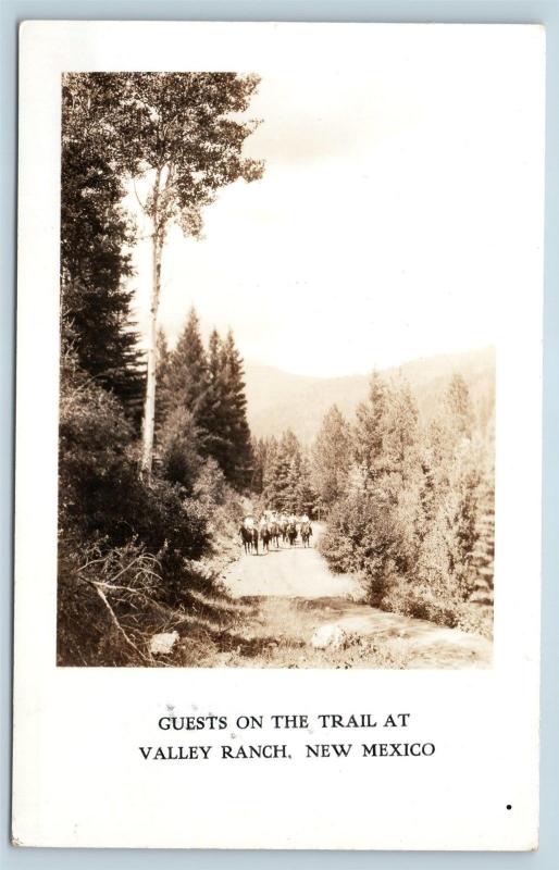 Postcard NM Valley Ranch Guests On The Trail Horseback RPPC Real Photo H26