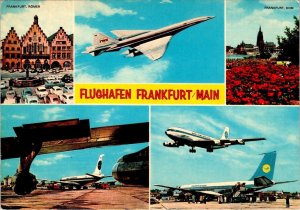 Frankfurt, Germany MAIN AIRPORT  TWA~Pan American Planes  4X6 Aviation Postcard