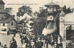 Ingersoll's Luna (Amusement) Park, Cleveland, OH Postcard. 1907 Postmark