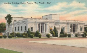 Vintage Postcard 1952 Municipal Office Building The Friendly City Eustis Florida