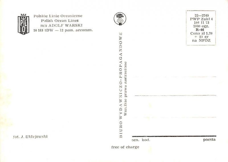 Adolf Warski Adolf Warski , Polish Ocean Lines View image 