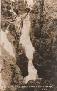 RPPC Waterfall - Stairway - Backbone State Park, Iowa