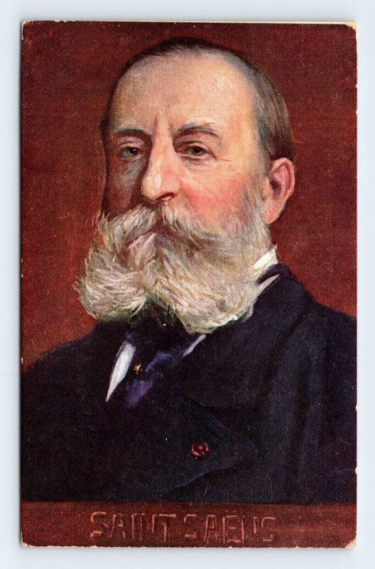 Camille Saint-Saëns Portrait Composer Artist Signed Eichhorn DB Postcard L13