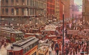 C-1910 Chicago Illinois Dearborn Randolph Trolleys Hammon postcard 13208