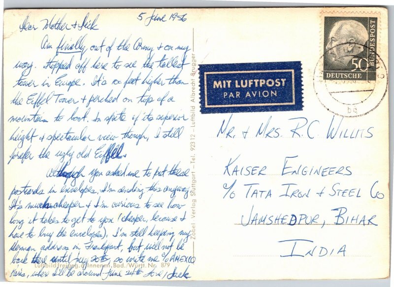 RPPC  Germany Stuttgart Fernsehturm - tv tower