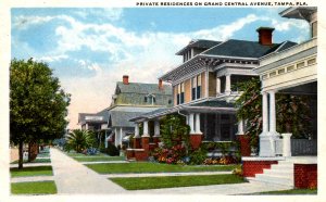 Tampa, Florida - The residences on Grand Central Avenue - c1920