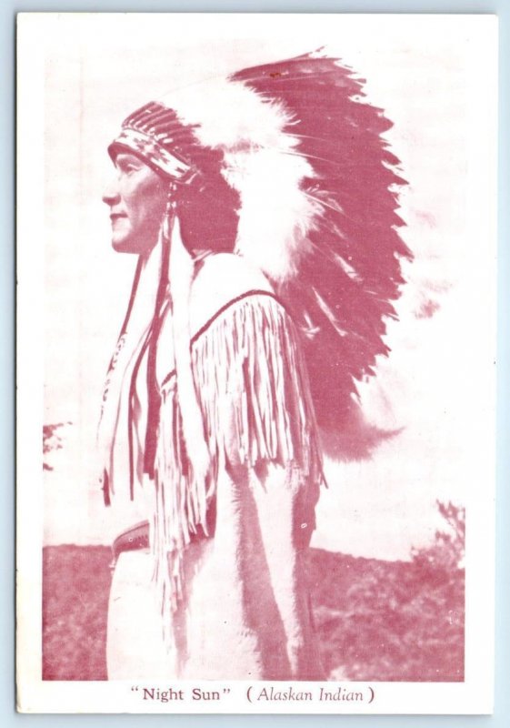 Native American NIGHT SUN Alaskan Indian TSIMSHIAN INDIAN SINGER 4x6 Postcard