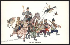 USA WWII Szyk Anti-Nazi Lg Format Propaganda Card The New Orderlies 110384