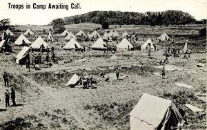 U.S. Army - Troops in Camp Awaiting Call (Military)