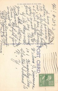 Large Letter: Greetings from St. Paul, Minnesota, Early Linen Postcard, Used